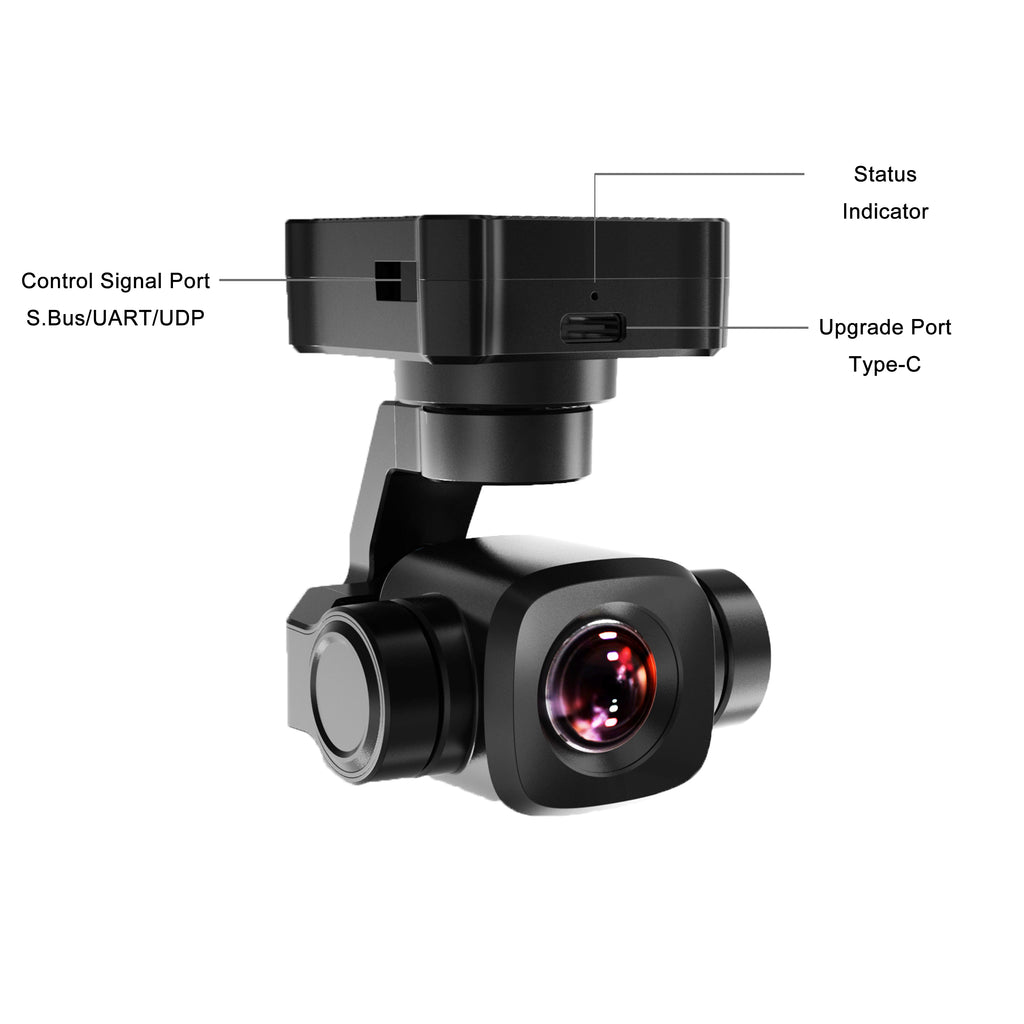A8 Mini 4K 8MP Gimbal Camera 6X Digital Zoom Sony 1/1.7'' Sensor HDR Starlight 3-Axis Stabilized 95g Lightweight for UAV/UGV/USV & FPV Drones