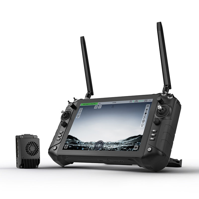 UniRC 10 Pro Triple Frequency Smart Controller – 2.4/5/X GHz, 45KM Range, 10'' 1080P High-Brightness Touchscreen, 4K Digital Transmission, Android 13, AES Encryption Handheld Ground Station for UAV/UGV/USV & Robotics