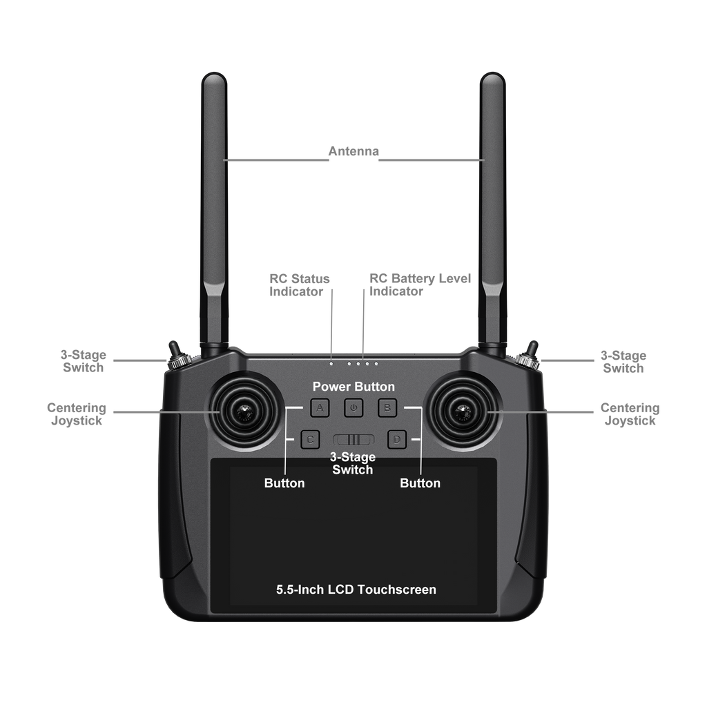 MK15 Mini HD Agriculture Smart Controller – 5.5'' LCD Touchscreen, 1080p 60fps FPV, 180ms Latency, 3.5KM Range, CE/FCC/KC Certified