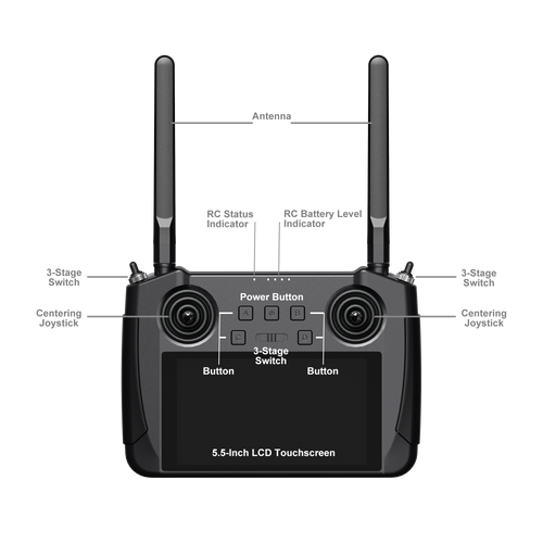 MK15 Mini HD Agriculture Smart Controller – 5.5'' LCD Touchscreen, 1080p 60fps FPV, 180ms Latency, 3.5KM Range, CE/FCC/KC Certified