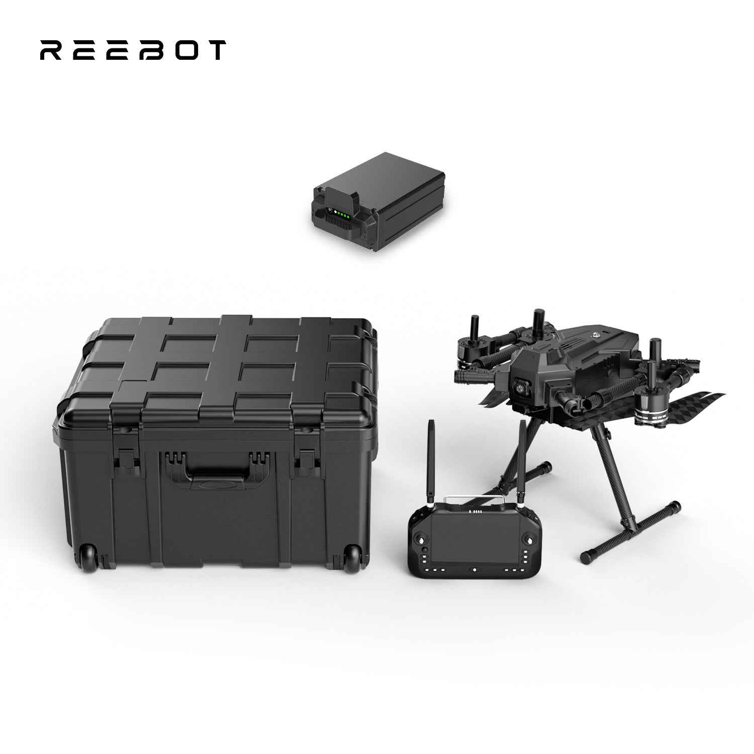 Reebot Robotics UniDrone E900 Enterprise Drone Platform 2.1kg Payload 55-min Flight Time 35KM Transmission Range AI Tracking 4K FPV Camera IPX4 Protection Foldable & Quick Release Ready to Fly Kit