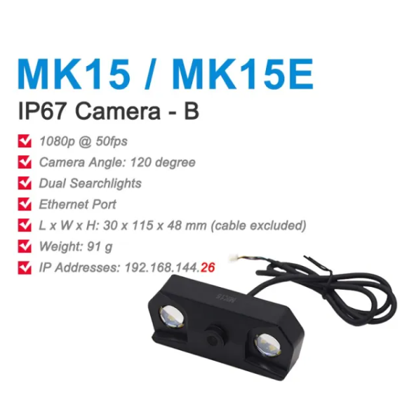 SIYI IP67 Waterproof FPV Camera with Dual LED Searchlights 720p 30fps Fixed-Focus Ethernet IP Camera Compatible with UniRC 10/7, MK15 & MK32 Air Units