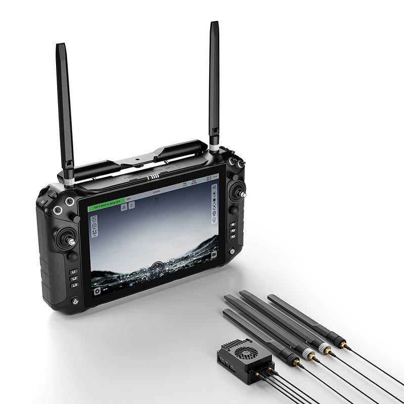 UniRC 10 Pro Triple Frequency Smart Controller – 2.4/5/X GHz, 45KM Range, 10'' 1080P High-Brightness Touchscreen, 4K Digital Transmission, Android 13, AES Encryption Handheld Ground Station for UAV/UGV/USV & Robotics